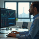 Actuaire au bureau analysant des données financières