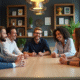Groupe de professionnels en réunion dans un bureau moderne