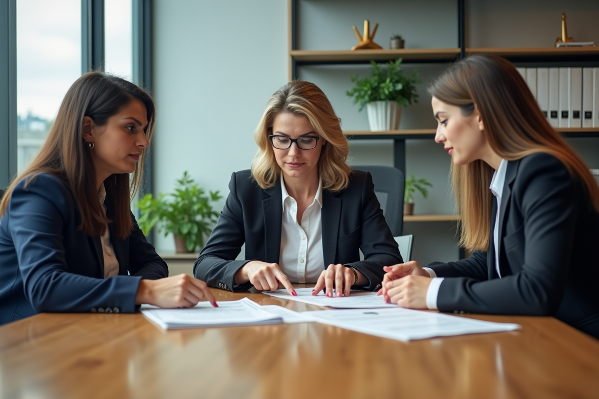 Groupe de professionnels collaborant autour d'une table moderne