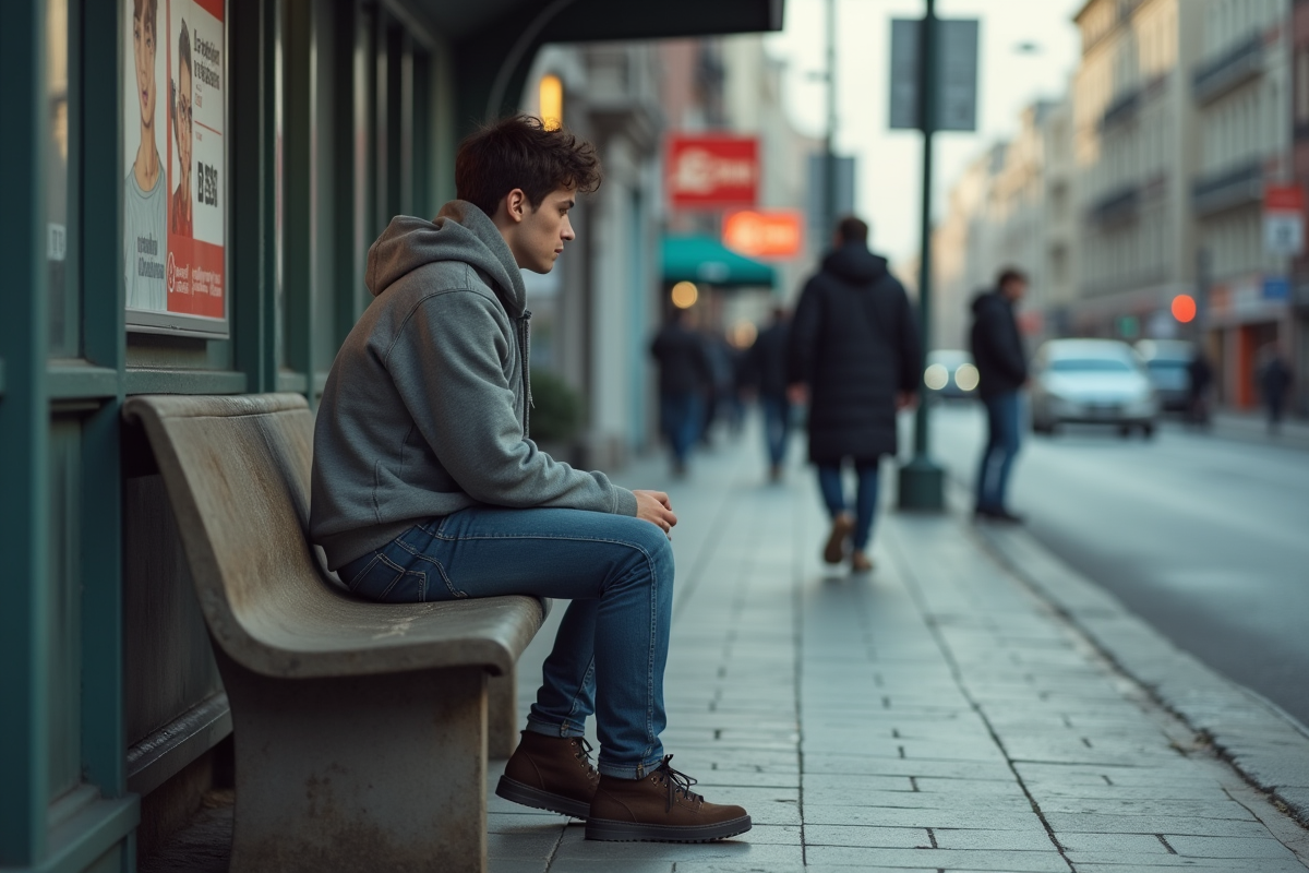 Jeune homme seul à l